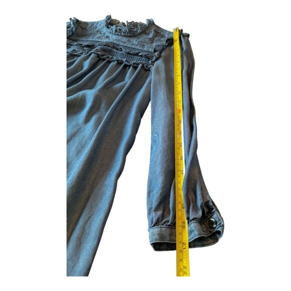 Kate Spade ♠️ Embroidered Indigo Chambray Dress | Medium | Rare Style - Picture 7 of 9